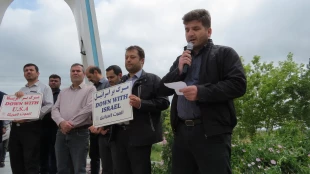 تجمع اعتراضی دانشگاهیان دانشگاه ملی مهارت واحد استانی اردبیل در محکومیت تجاوز رژیم جعلی صهیونیستی به کشور 7